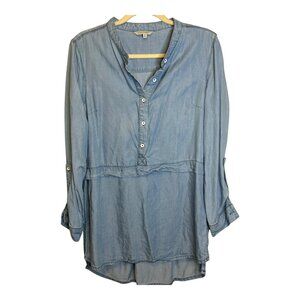 John Mark Blouse Women's‎ Size Medium Tunic Office Casual Blue